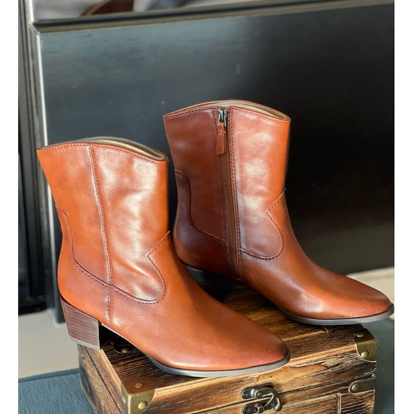 Naturalizer Gaby Mid-Calf Booties in Cider Spice Leather - Picture 2 of 11